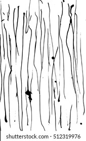 Vector dynamic lines of black ink. Thin chaotic vertical lines.