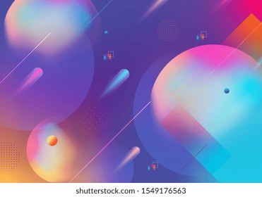 Vector Dynamic modern geometric shapes background with gradient. Vector eps 10. Colorful design with futuristic multicolor.
