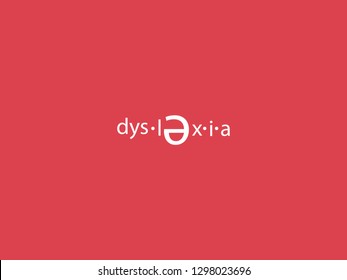 Vector of Dyslexia campaign on red background. Background for dyslexia advertisement. 