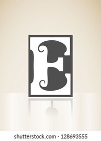 Vector E letter alphabet  art deco vintage