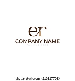 Vector e and r logo design template monogram logo design initials logo alphabet symbol 
