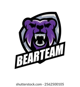 Vector e sport bear team logo design