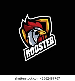 Vector e sport rooster logo design