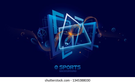 Vector e sports with futuristic technology background design.