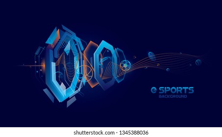 Vector e sports with futuristic technology background design.