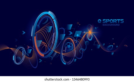 Vector e sports with futuristic technology background design.