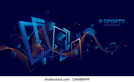 Vector E Sports With Futuristic Technology Background Design.