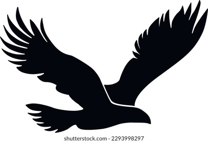 Vector eagle. Black and white concept art. Bird in the air. Vector print.