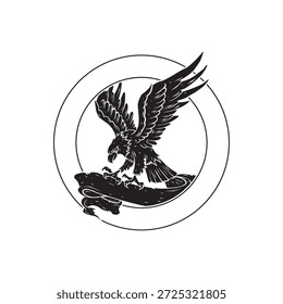 Vector de un águila agarrando una cinta