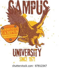 vector eagle for college t shirt design