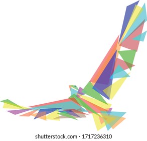 vector - eagle colored glass triangle - isolated on background