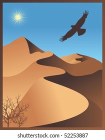 vector eagle in desert