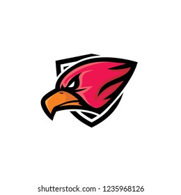 VECTOR EAGLE HAWK ILLUSTRATION FOR ESPORTS LOGO WITH SHIELD