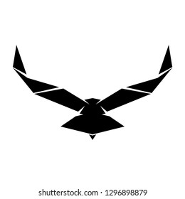 Vector eagle or hawk isolated emblem. Gothic or imperial predatory falcon symbol with open spread wings. Eagle or griffin heraldic sign for your business logo. Vector illustration EPS.8 EPS.10