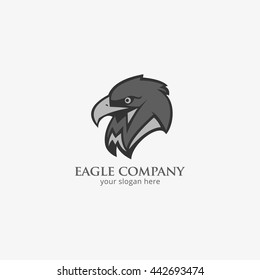 vector of eagle head design logo template. flat style design