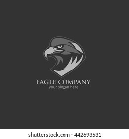 vector of eagle head design logo template. flat style design