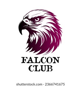 Vector eagle head illustration, colored black and purple gradations. pictogram style. This image can be used as a logo for communities such as motorbike clubs and others. EPS 10
