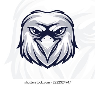 vector eagle head mascot logo illustration. white background.