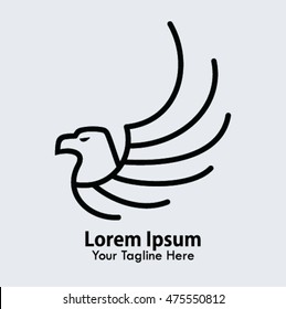 vector of eagle icon with wing