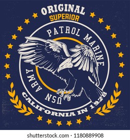 vector eagle illustration print