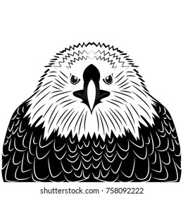 Vector eagle image for retro logos, emblems, badges, labels template vintage design element. Isolated on white background