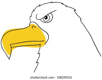 Vector eagle is isolated on a white background