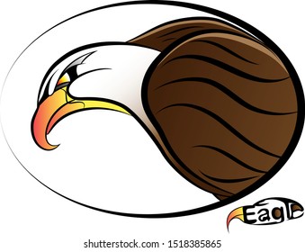 Vector of an eagle for logo, light colors with lights on the top. In the lower right part says Aguila adapting the typography in an eagle
