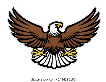 vector of eagle mascot spreading the wings