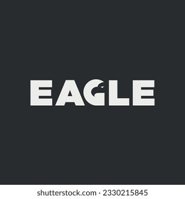 Vector eagle minimal text logo design