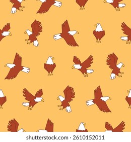 Vector Eagle Pattern Illustration Seamless for Wallpaper Background Cover Packaging