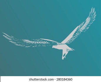 Vector Eagle Poses Silhouette