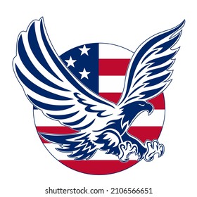 vector eagle with USA flag