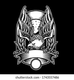 vector of eagle vintage badge design