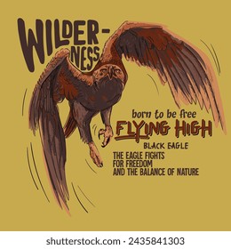 Vector eagle illustratiın for vintage print