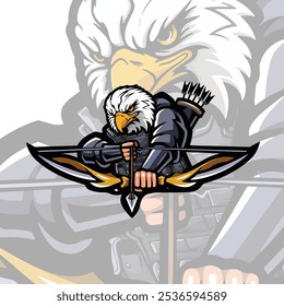 vector eagle warrior archer with modern war clothes