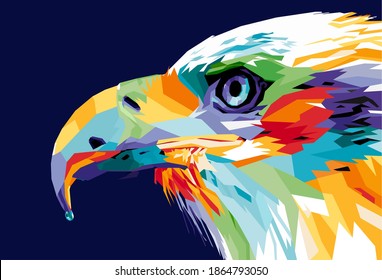 Vector of Eagle's head in popart illustration