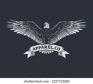 Vector Eagles illustration Hand Drawn Clothing Apparel Logo Badge