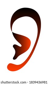 Vector ear logo in graphic style