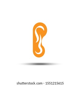 Vector Ear solid icon on white background, Pixel perfect icon, 32x32 pixel, for website and mobile application development