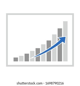 Vector earnings growth chart icon