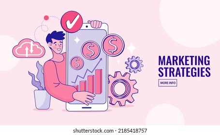 Vector earnings on the Internet, online income Concept. Online money transfer, mobile payments. Financial savings. transfer from wallet to smartphone. economy concept. vector design.