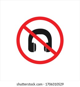 Vector earphone icon, isolated on a white background