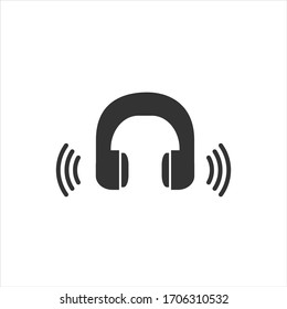 Vector earphone icon, isolated on a white background