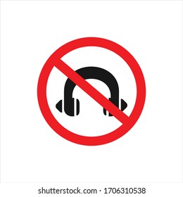 Vector earphone icon, isolated on a white background