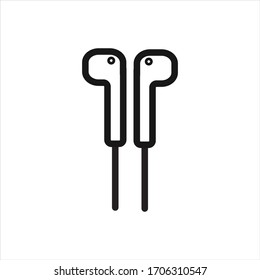 Vector earphone icon, isolated on a white background