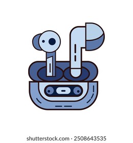 Ilustración de auriculares de Vector con fondo blanco.
