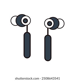 Vector earphone illustration with white background.