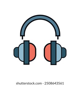 Vector earphone illustration with white background.