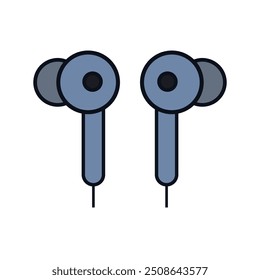 Vector earphone illustration with white background.