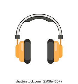 Ilustración de auriculares de Vector con fondo blanco.